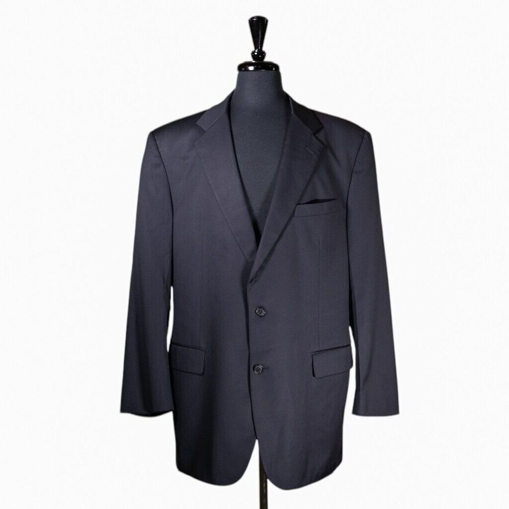 Brooks Brothers Mens Blazer Blue 100% Wool 2 Button Lined Jacket Sport Coat 46L